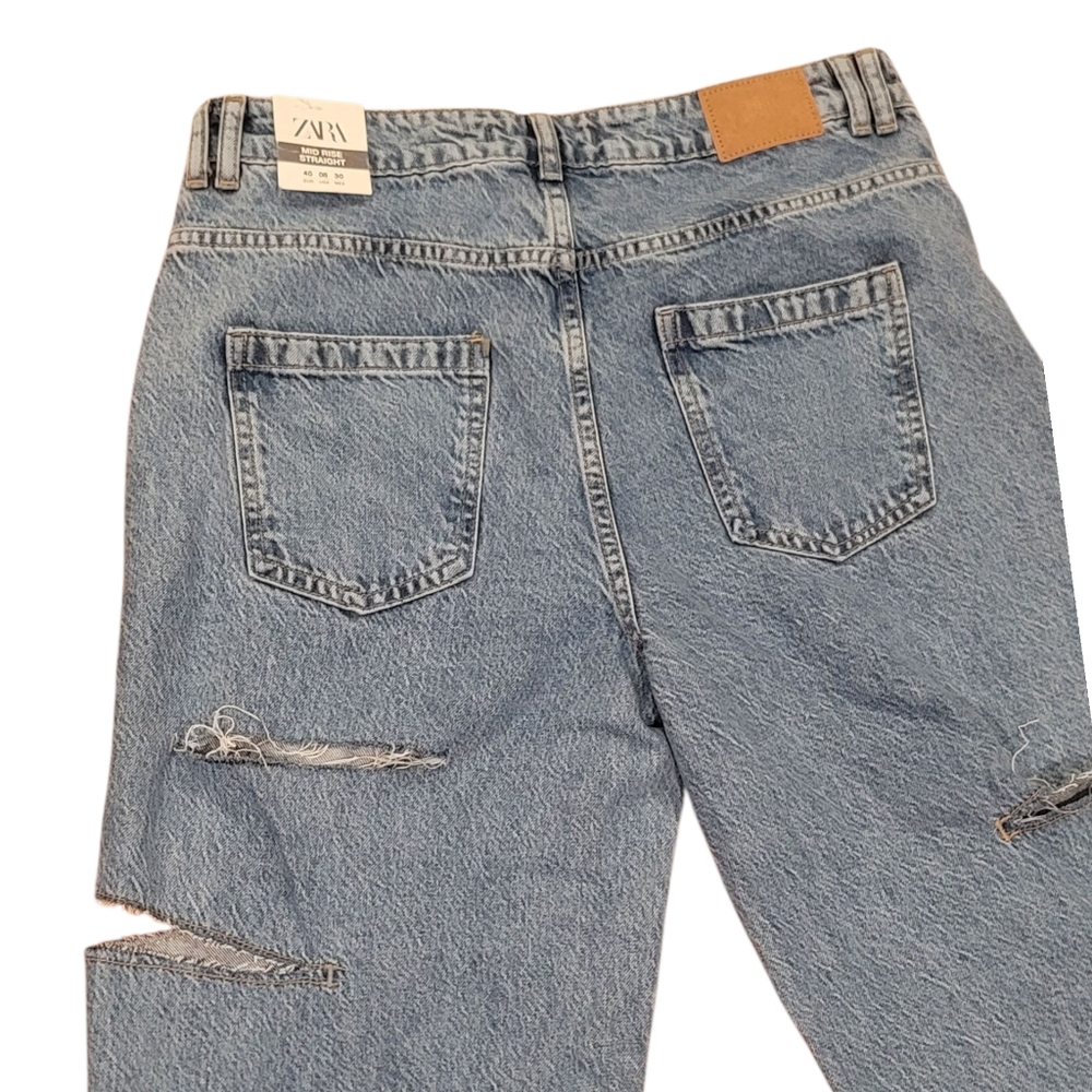 Zara Mid Rise Straight Jeans size 8 - Picture 5 of 9